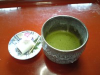 抹茶と山鹿羊羹